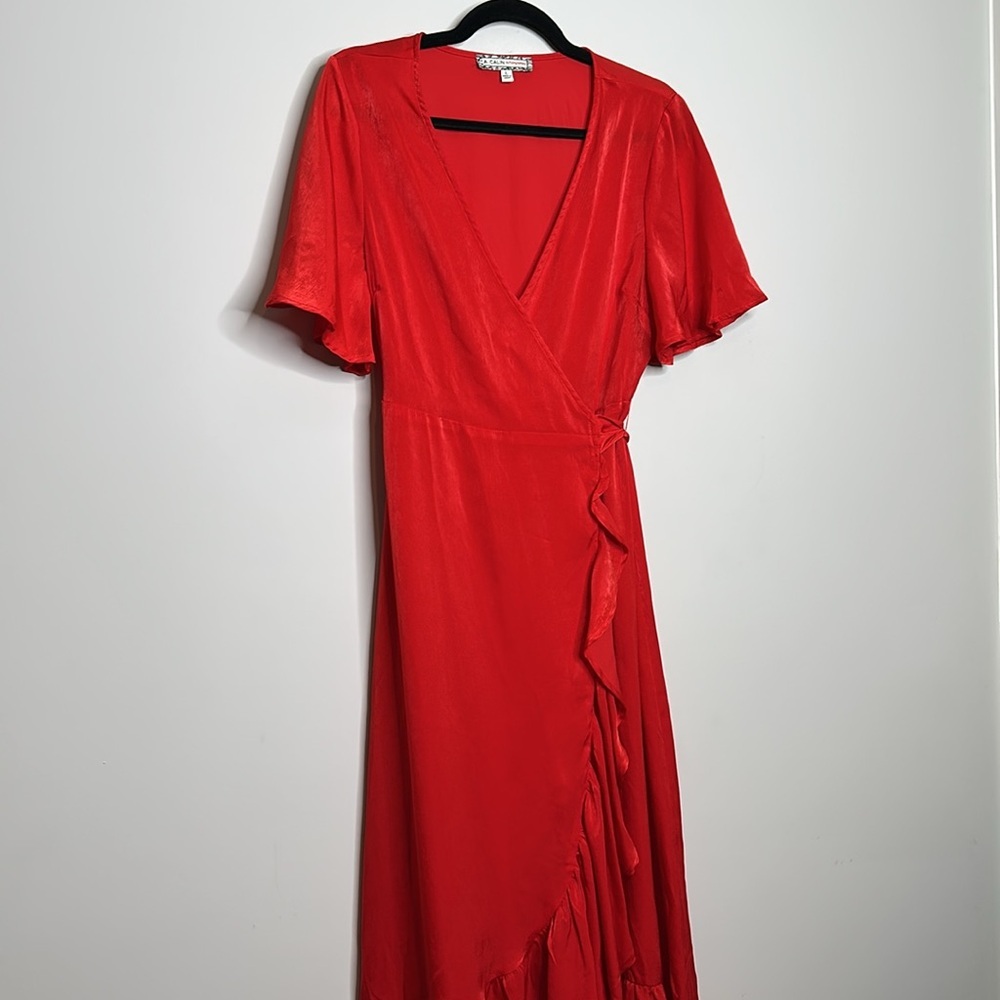 Flying Tomato Red Wrap Dress - Picture 3 of 8